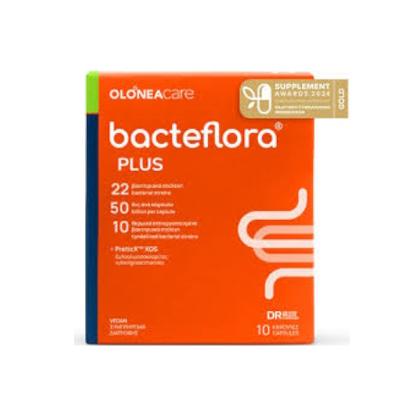 Holistic Med BacteFlora Plus Συνδυασμός Προβιοτικών & Πρεβιοτικών 10 κάψουλες
