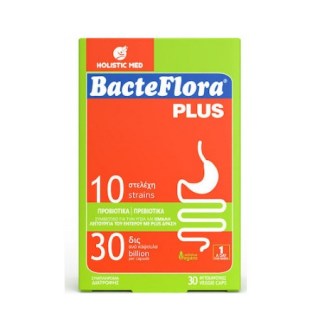 Holistic Med BacteFlora Plus Συνδυασμός Προβιοτικών & Πρεβιοτικών 30 κάψουλες