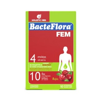 Holistic Med BacteFlora Fem Συνδυασμός Προβιοτικών & Πρεβιοτικού 10 κάψουλες