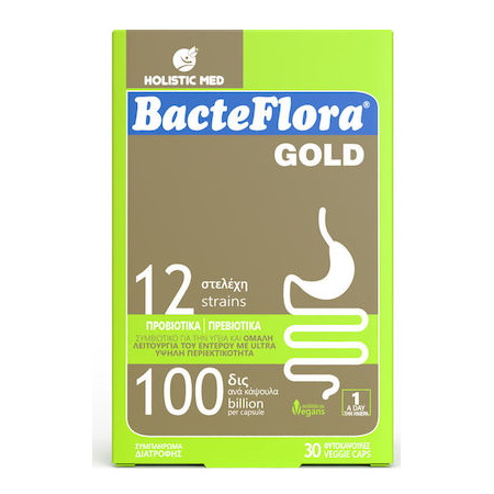 Holistic Med BacteFlora Gold Συνδυασμός Προβιοτικών & Πρεβιοτικών 30 κάψουλες
