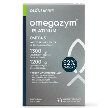 Olonea Omegazym Platinum Συμπλήρωμα Διατροφής με Ωμέγα 3 Λιπαρά Οξέα 30 Μαλακές Κάψουλες