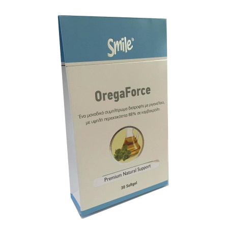 AM Health Smile OregaForce Συμπλήρωμα Διατροφής με Έλαιο Ρίγανης, με Υψηλή Περιεκτικότητα 88% σε Καρβακρόλη 30 Μαλακές Κάψουλες
