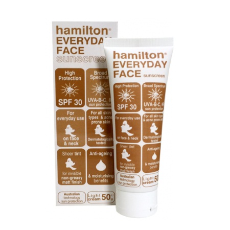 Hamilton Everyday Face SPF30 Tinted Sunscreen Light Cream Αντιηλιακή Κρέμα Προσώπου με Χρώμα 50gr