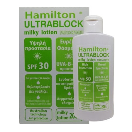 Hamilton Ultrablock Body Sunscreen Milky Lotion Αντιηλιακό Γαλάκτωμα Σώματος SPF30 200ml