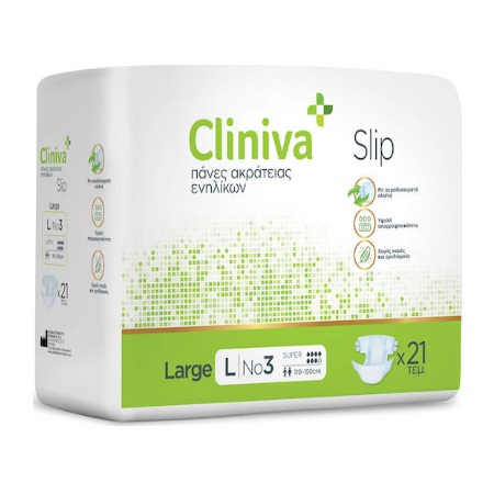 Cliniva Slip Πάνες Ακράτειας Ενηλίκων Large Νο3 90cm-150cm 21 Τεμάχια