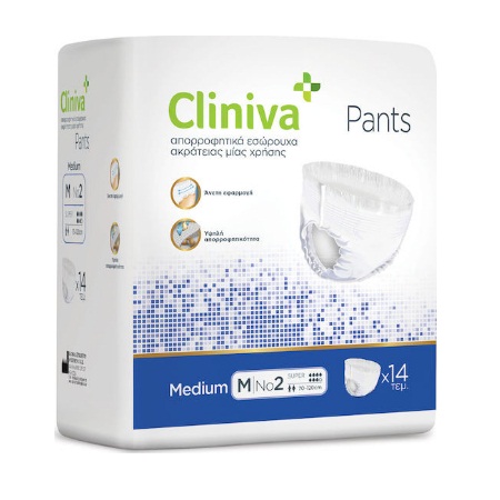 Cliniva Pants Απορροφητικά Εσώρουχα Ακράτειας Μιας Χρήσης No2 Medium 70cm-120cm 14 Τεμάχια