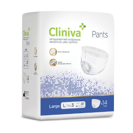Cliniva Pants Απορροφητικά Εσώρουχα Ακράτειας Μιας Χρήσης No3 Large 90-150cm 14 Τεμάχια