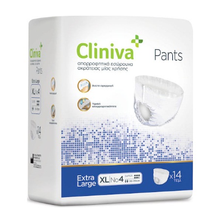 Cliniva Pants Απορροφητικά Εσώρουχα Ακράτειας Μιας Χρήσης No4 XLarge 110-170cm 14 Τεμάχια