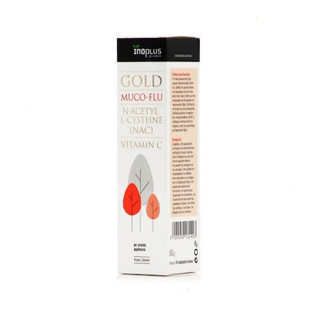 Inoplus Muco-Flu N-Acetyl L-Cysteine NAC + Vitamin C Συμπλήρωμα για την Ενίσχυση του Ανοσοποιητικού 20 αναβράζοντα δισκία Φράουλα