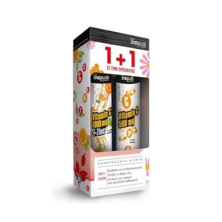 Inoplus Vitamin C 1000mg + Zinc & Vitamin C 500mg Πορτοκάλι 40 αναβράζοντα δισκία