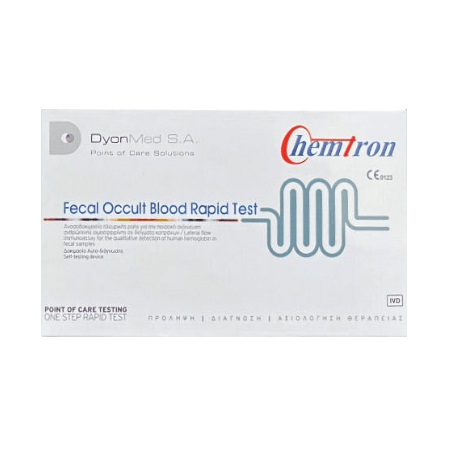 DyonMed Chemtron Fecal Occult Blood Rapid Test Τεστ για την Ανίχνευση Αιμοσφαιρίνης στα Κόπρανα 1 Τεμάχιο