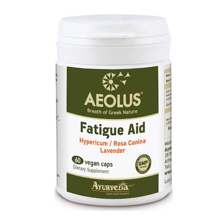Ayurveda Aeolus Fatigue Aid Συμπλήρωμα Διατροφής για Τόνωση & Ενέργεια με Βαλσαμόχορτο, Λεβάντα και Αγριοτριανταφυλλιά 60 Κάψουλες