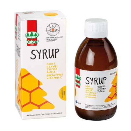 Kaiser Syrup Αρωματικό Σιρόπι Για Τον Ερεθισμένο Λαιμό & Τον Βήχα Με Μέλι Μάραθο Θυμάρι Γλυκάνισο Ευκάλυπτο & Βιταμίνη C 200ml