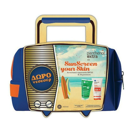 Medisei Panthenol Extra Πακέτο Προσφοράς SunScreen your Skin Sun Care Face&Body Milk Spf30, 150ml & Aloe Vera Gel 150ml + ΔΩΡΟ Νεσεσέρ