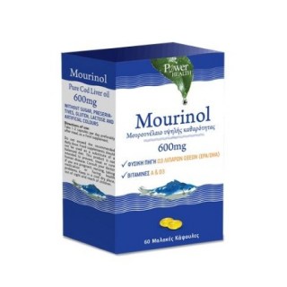 Power Health Mourinol Cod Liver Oil 600mg Μουρουνέλαιο Υψηλής Καθαρότητας 60 μαλακές κάψουλες