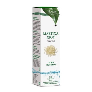 Power Health Μαστίχα Χίου Stevia 350mg Συμπλήρωμα διατροφής για το πεπτικό 20 αναβράζοντα δισκία
