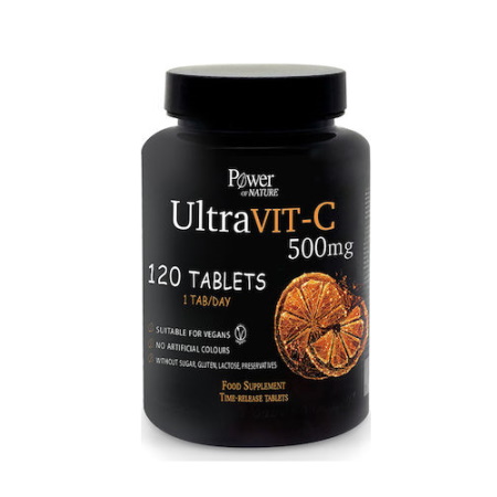 Power Health Sport Series Ultra Vitamin C 500mg Συμπλήρωμα Διατροφής Ανοσοποιητικού Συστήματος 120 ταμπλέτες
