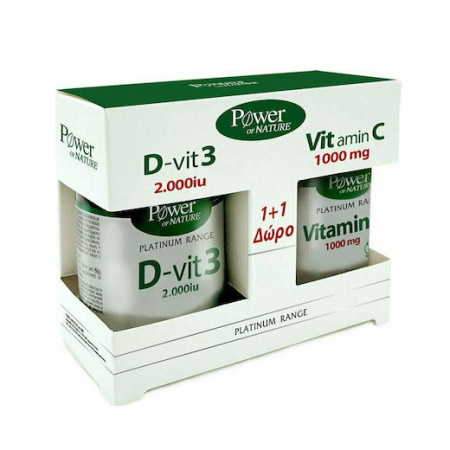 Power Health Classics Platinum Range Vitamin D-Vit3 2000iu 60 ταμπλέτες + ΔΩΡΟ Vitamin C 1000mg 20 ταμπλέτες