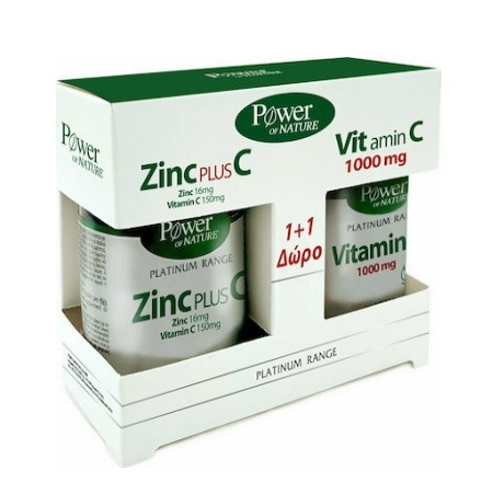 Power Health Promo Classics Platinum Range Zinc Plus C 16mg/150mg 30 Ταμπλέτες + ΔΩΡΟ Vitamin C 1000mg 20 Ταμπλέτες