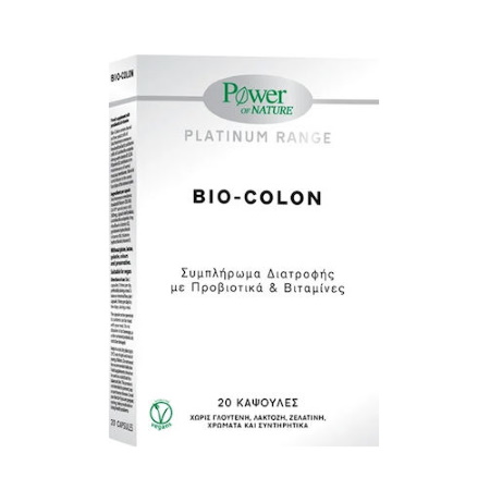 Power Of Nature Platinum Συμπλήρωμα Διατροφής Bio-Colon 20 κάψουλες