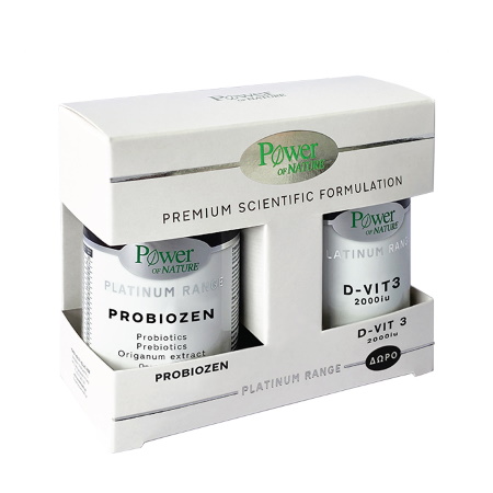 Power of Nature Πακέτο Προσφοράς Platinum Range Probiozen 15 ταμπλέτες + ΔΩΡΟ Vitamin D-Vit3 2000iu 20 ταμπλέτες