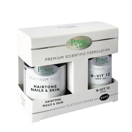 Power Of Nature Platinum Range Hairtone Nails & Skin 30 κάψουλες + B-Vit-12 1000μg 20 ταμπλέτες