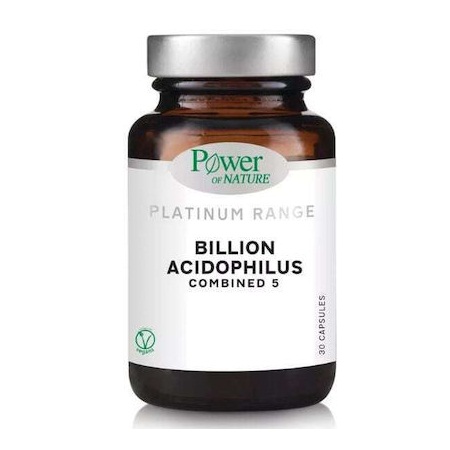 Power of Nature Platinum Range Billion Acidophilus Combined 5 Συμπλήρωμα Διατροφής με Προβιοτικά 30 Κάψουλες