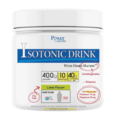Power of Nature Isotonic Drink Powder Συμπλήρωμα Διατροφής Για Ενυδάτωση Και Ενέργεια σε Σκόνη με Γεύση Lime 400gr