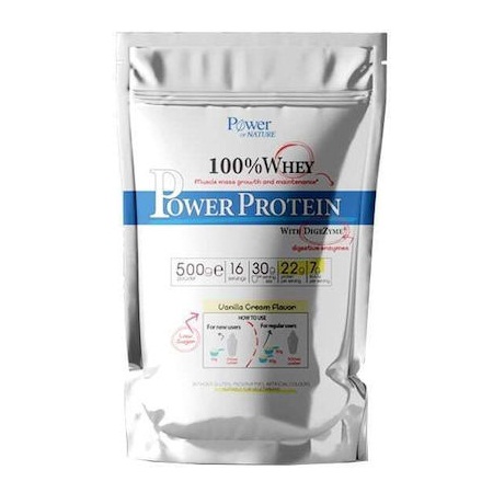 Power Of Nature 100% Whey Protein Vanilla Cream Flavor Ρόφημα Πρωτεΐνης Σε Σκόνη Με Γεύση Κρέμα Βανίλια 500gr