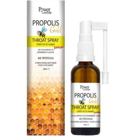 Power of Nature Propolis Gold Throat Spray Junior Σπρέι για τον Λαιμό Παιδικό με Γεύση Φράουλα 20ml