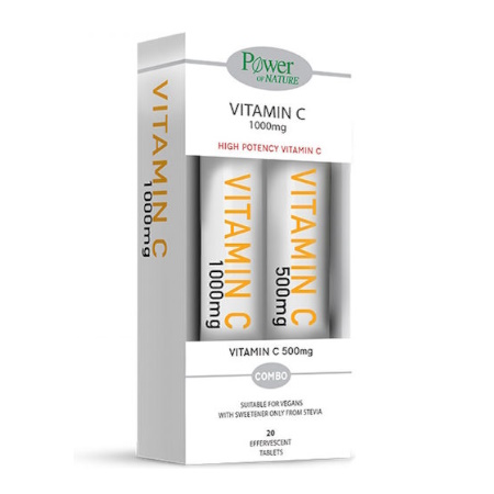 Power Of Nature Πακέτο Vitamin C 1000mg 20 Αναβράζοντα Δισκία + ΔΩΡΟ Vitamin C 500mg 20 Αναβράζοντα Δισκία