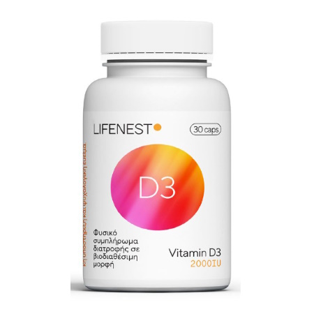 Lifenest Vitamin D3 2000IU Συμπλήρωμα Διατροφής Για Την Ενίσχυση Του Ανοσοποιητικού Και Την Υγεία Των Οστών 30 Κάψουλες