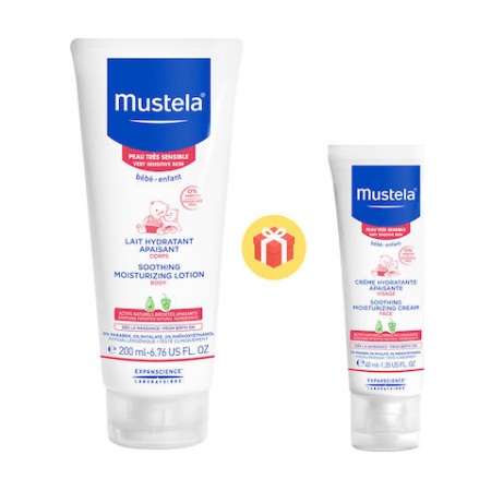 Mustela Πακέτο Καταπραϋντικό Ενυδατικό Γαλάκτωμα Σώματος για Πολύ Ευαίσθητο Δέρμα 200ml + ΔΩΡΟ Κρέμα Προσώπου 40ml