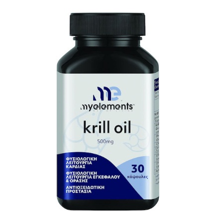 My Elements Krill Oil 500 mg Συμπλήρωμα Διατροφής που Υποστηρίζει την Υγεία της Καρδιάς και των Ματιών 30 Κάψουλες