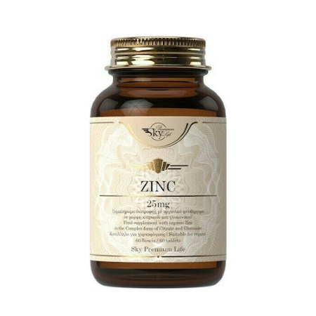 Sky Premium Life Zinc 25mg Συμπλήρωμα Διατροφής Ψευδάργυρου 60 ταμπλέτες