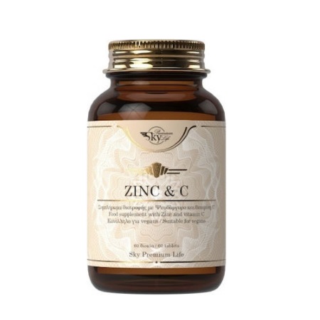 Sky Premium Life Zinc & Vitamin C Συμπλήρωμα Διατροφής με Ψευδάργυρο & Βιταμίνη C 60 ταμπλέτες