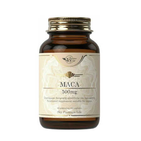 Sky Premium Life Maca 500mg Συμπλήρωμα διατροφής που υποστηρίζει την αύξηση της λίμπιντο 60 κάψουλες