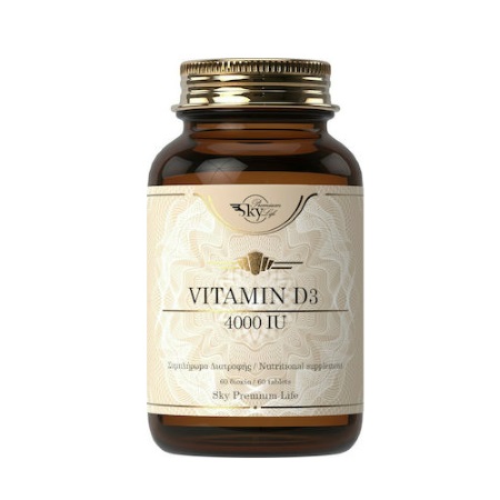 Sky Premium Life Vitamin D3 4000iu Συμπλήρωμα διατροφής με υψηλή περιεκτικότητα σε βιταμίνη D3 60 ταμπλέτες