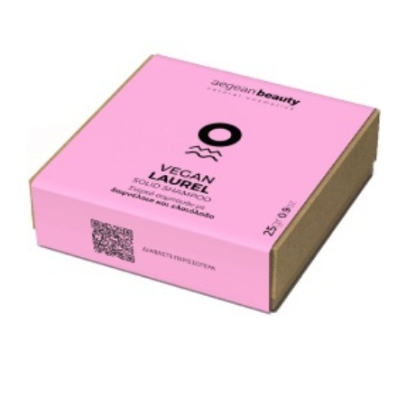 Aegean Beauty Vegan Laurel Solid Shampoo Στέρεο Σαμπουάν Αναδόμησης και Θρέψης για Βαμμένα Μαλλιά 25gr