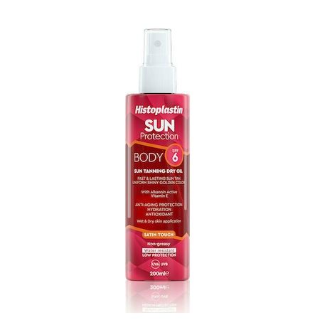 Heremco Histoplastin Sun Protection Body Sun Tanning Dry Oil SPF6+ Αντηλιακό Ξηρό Λάδι Σώματος 200ml
