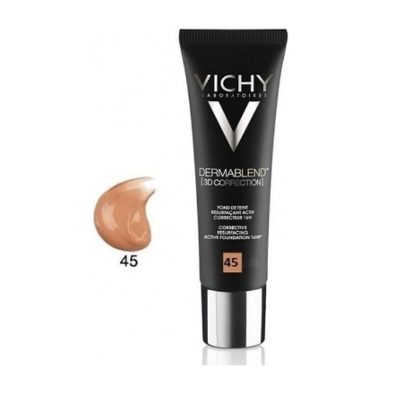 Vichy Dermablend 3D Correction Make Up Για Την Επιδερμίδα Με Τάση Ακμής Απόχρωση Νο 45 Gold 30ml