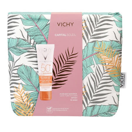Vichy Πακέτο Capital Soleil Anti-Dark Spot 3 in 1 Tinted Daily Care Αντηλιακό Προσώπου με Χρώμα Κατά των Πανάδων SPF50+ 50ml + ΔΩΡΟ Νεσεσέρ