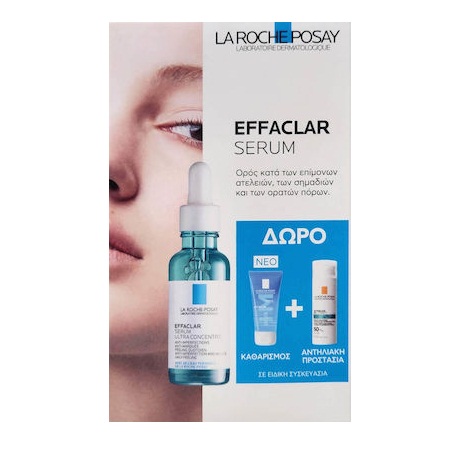 La Roche Posay Πακέτο Effaclar Serum 30ml + ΔΩΡΟ Effaclar Gel 50ml + ΔΩΡΟ Anthelios SPF50+ Correct Oil 3ml