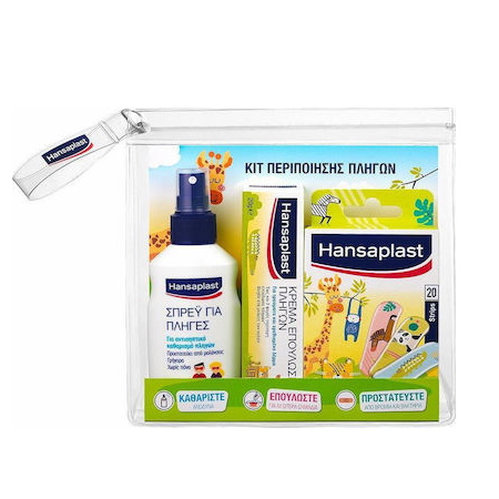 Hansaplast Promo Cleansing Παιδικό Spray Καθαρισμού Πληγών 100ml, Kids Animal Plasters 20τεμ Κρέμα Επούλωσης 20gr