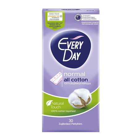 Everyday All Cotton Normal Σερβιετάκια με 100% Βαμβακερό Κάλυμα 30 τεμάχια