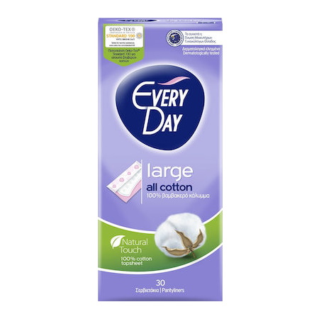 Everyday All Cotton Large Σερβιετάκια με 100% Βαμβακερό Κάλυμα 30 τεμάχια