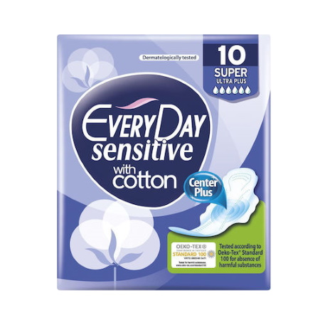 Every Day Sensitive Super Ultra Plus Σερβιέτες Για Μεγάλη Ροή 10 τεμάχια