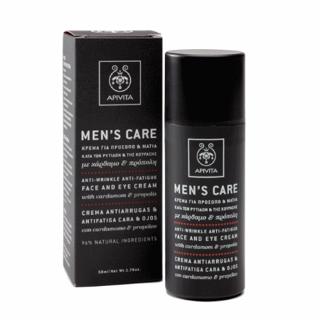 Apivita Men's Care Face Cream Αντιγηραντική Κρέμα Προσώπου και Ματιών για τον Άντρα με Κάρδαμο & Πρόπολη 50ml