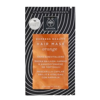 Apivita Express Beauty Μάσκα Μαλλιών Λάμψης & Αναζωογόνησης με Πορτοκάλι 20ml