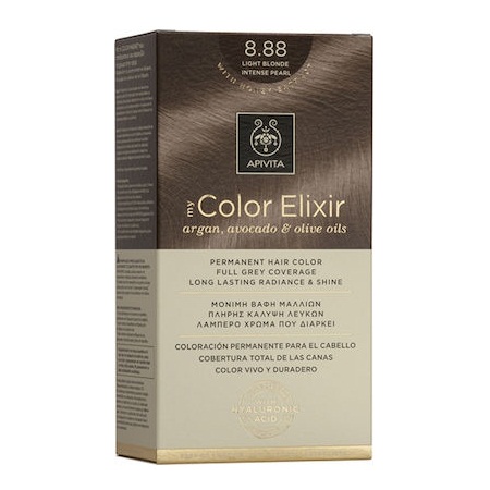 Apivita My Color Elixir Argan Avocado & Olive Oils No 8.88 Μόνιμη Βαφή Μαλλιών Ξανθό Ανοιχτό Έντονο Περλέ
